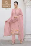 Vanika By Vinay Kuleesh Mul Chanderi Embroidery Dress Material Wholesale In India